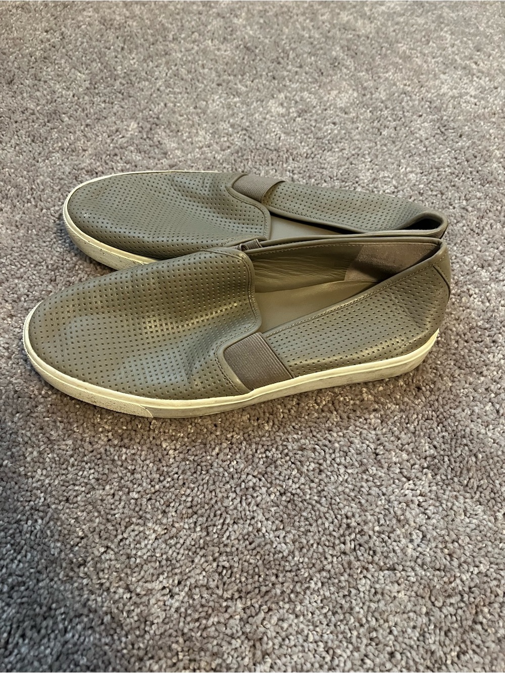 Slip-On Perforated Casual Shoes - Taupe
